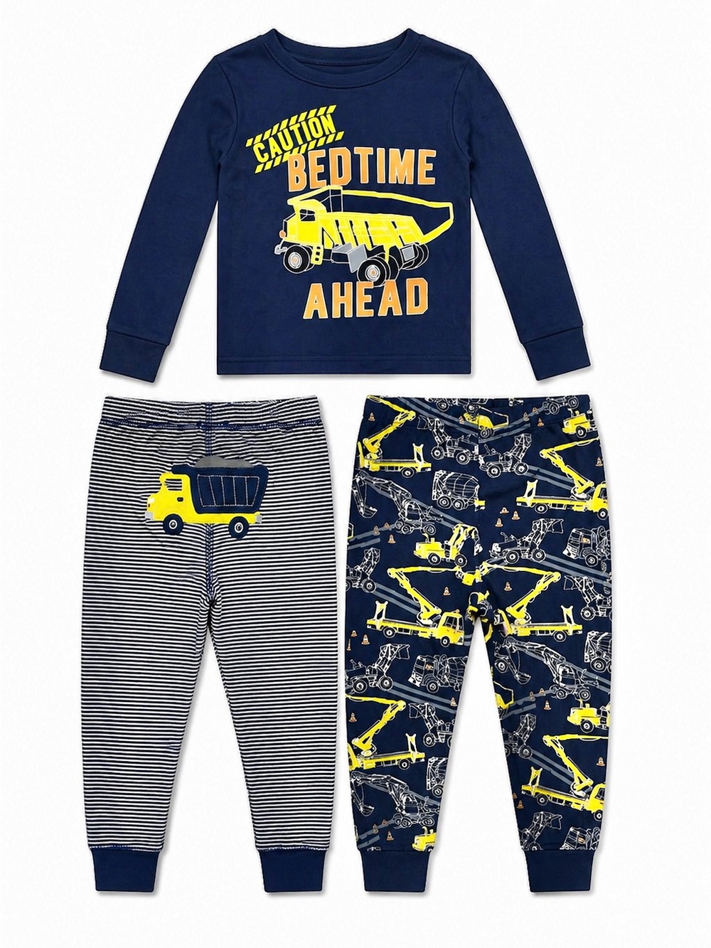 Childrens Place, Carters 18-24M Boys Pajama Set Bundle Navy Construction Trucks